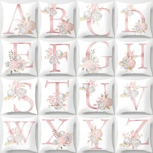 26 letters printed pillowcase